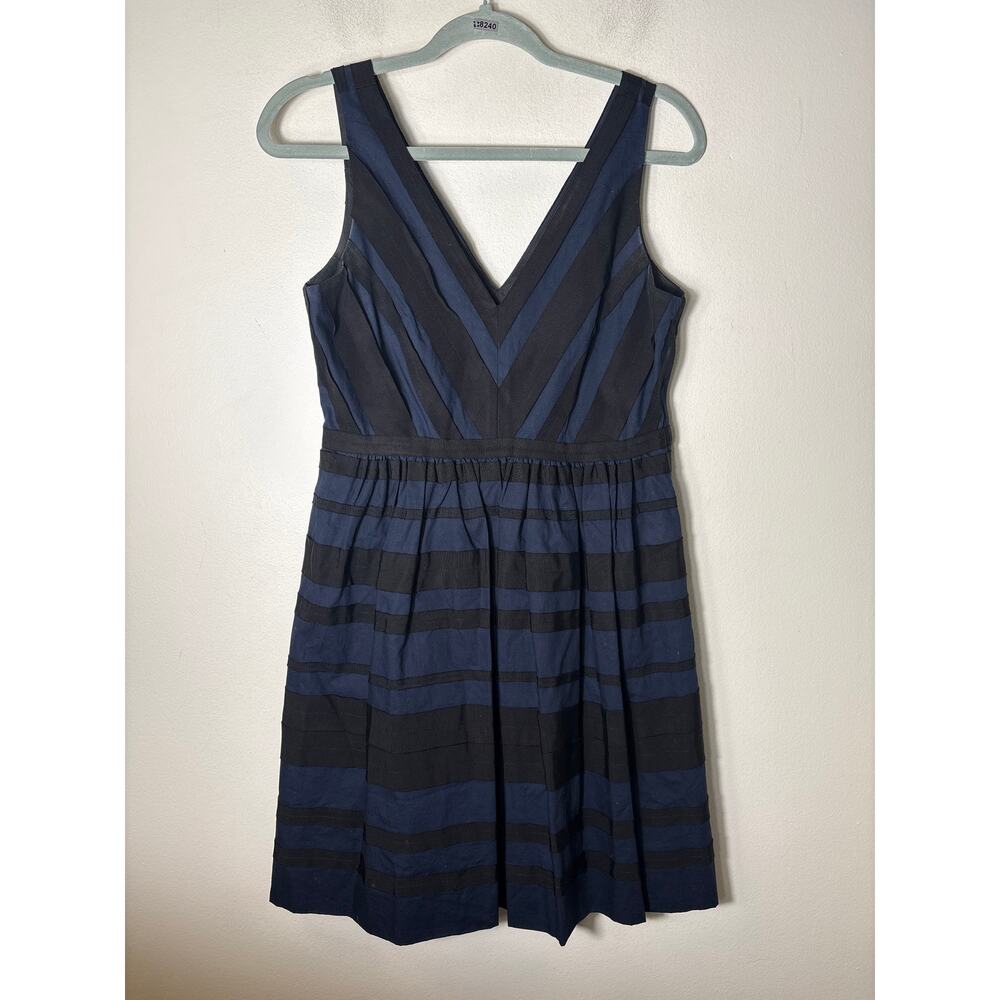 J. Crew Navy Black Sleeveless A-Line Knee Length Dress Sz 2